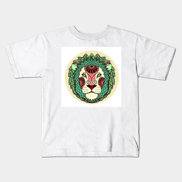 Lion Leo Zodiac Sign Kids T-Shirt by She Gets Creative